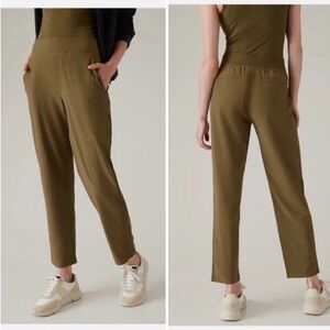 Athleta Brooklyn Mid-rise Ankle Pant.  Olive Green. Size 4